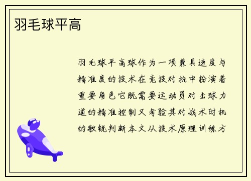 羽毛球平高